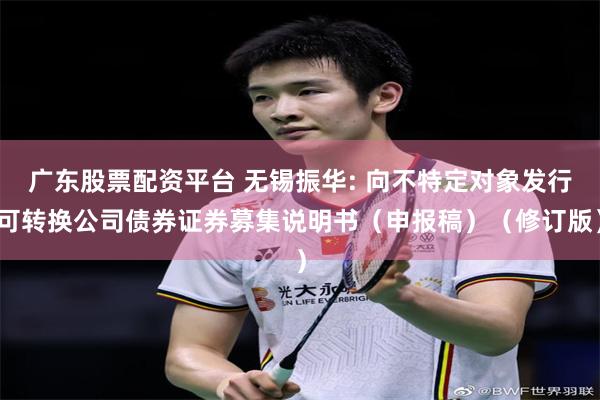 广东股票配资平台 无锡振华: 向不特定对象发行可转换公司债券证券募集说明书（申报稿）（修订版）