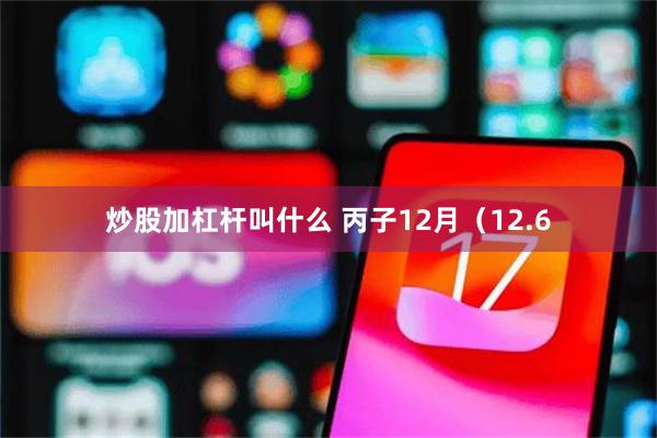 炒股加杠杆叫什么 丙子12月（12.6