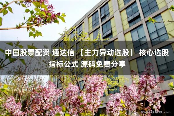 中国股票配资 通达信 【主力异动选股】 核心选股指标公式 源码免费分享