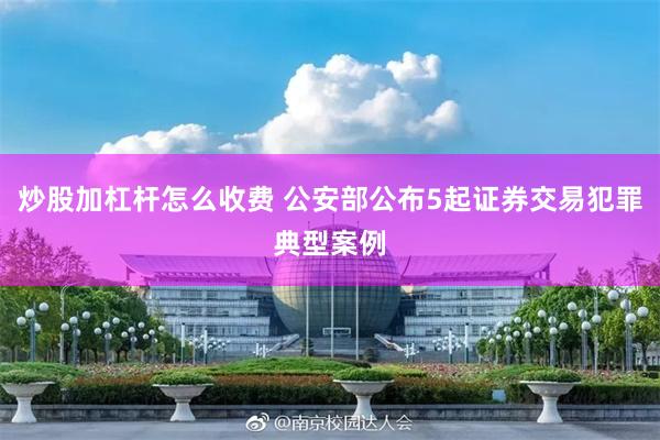 炒股加杠杆怎么收费 公安部公布5起证券交易犯罪典型案例
