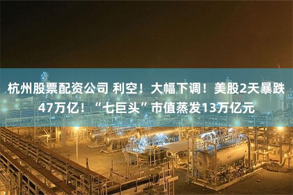 杭州股票配资公司 利空！大幅下调！美股2天暴跌47万亿！“七巨头”市值蒸发13万亿元