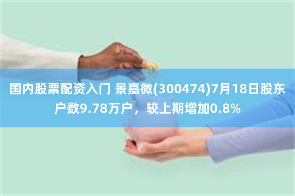国内股票配资入门 景嘉微(300474)7月18日股东户数9.78万户，较上期增加0.8%