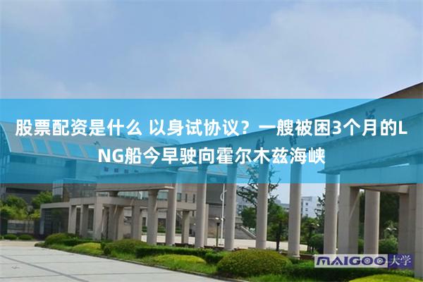股票配资是什么 以身试协议？一艘被困3个月的LNG船今早驶向霍尔木兹海峡