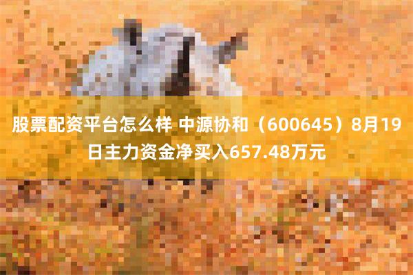 股票配资平台怎么样 中源协和（600645）8月19日主力资金净买入657.48万元