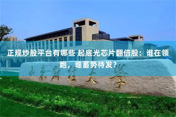 正规炒股平台有哪些 起底光芯片翻倍股：谁在领跑，谁蓄势待发？