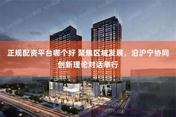 正规配资平台哪个好 聚焦区域发展，沿沪宁协同创新理论对话举行