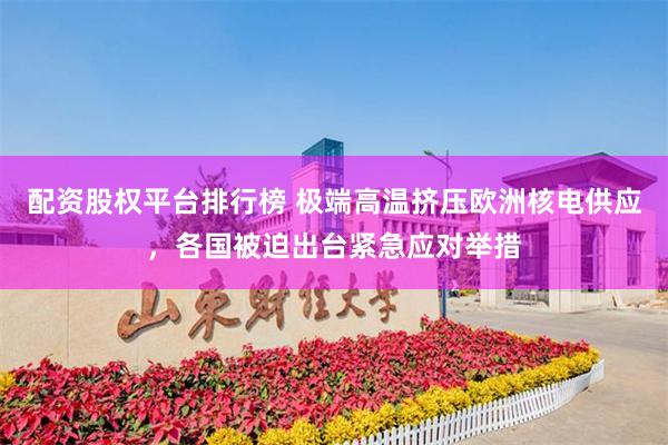 配资股权平台排行榜 极端高温挤压欧洲核电供应，各国被迫出台紧急应对举措
