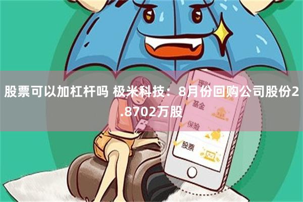 股票可以加杠杆吗 极米科技：8月份回购公司股份2.8702万股