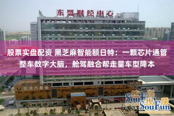 股票实盘配资 黑芝麻智能额日特：一颗芯片通管整车数字大脑，舱驾融合帮走量车型降本