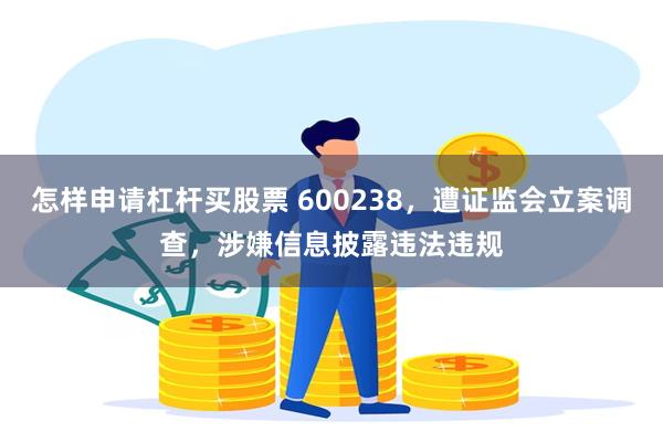 怎样申请杠杆买股票 600238,遭证监会立案调查,涉嫌信息披露违法违规