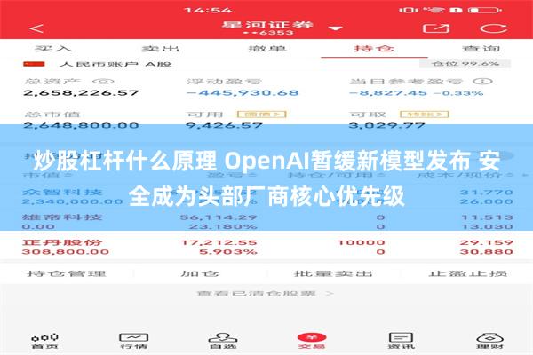 炒股杠杆什么原理 OpenAI暂缓新模型发布 安全成为头部厂商核心优先级