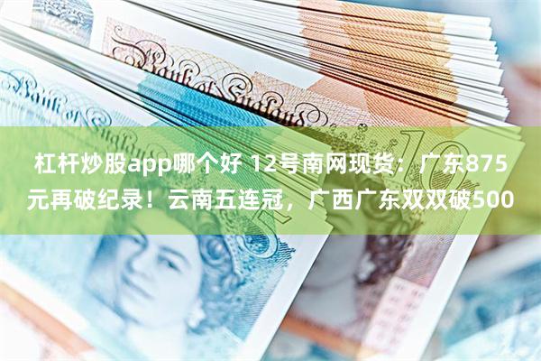 杠杆炒股app哪个好 12号南网现货:广东875元再破纪录!云南五连冠,广西广东双双破500
